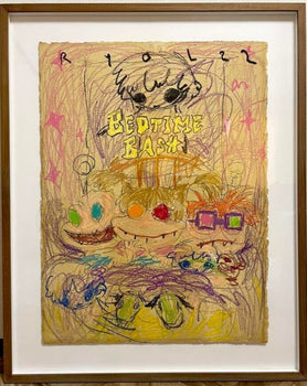 Ryol Signed Unique Painting Crayon On Paper