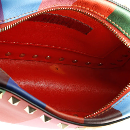 Valentino Garavani Rockstud 1973 Camera Crossbody Bag Striped Leather