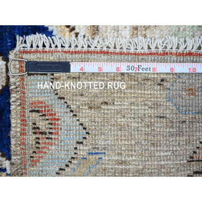 2'10"X9'7" Tan Color Anatolian Village Inspired Wool Hand Knotted Rug