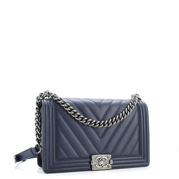 Chanel Boy Flap Bag Chevron Lambskin New Medium
