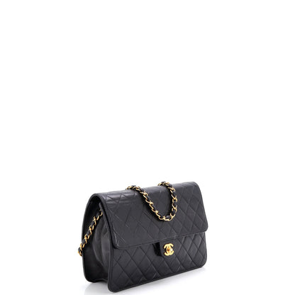 Chanel Vintage Square Classic Single Flap Bag Quilted Lambskin Jumbo