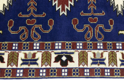 Kazak Oriental Rug Geometric Design Carpet Home