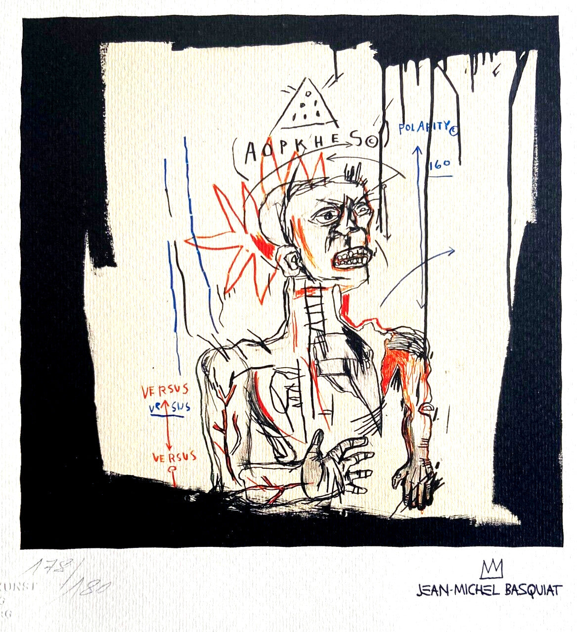 Jean-Michel Basquiat Lithograph Coa Signed Stamp