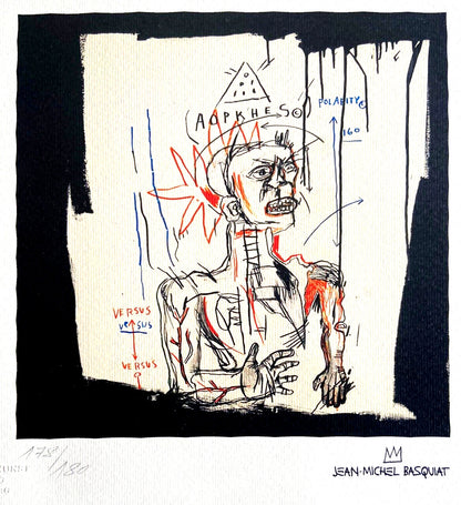 Jean-Michel Basquiat Lithograph Coa Signed Stamp