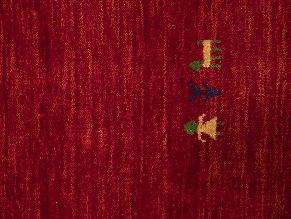 Cherry Red Gabbeh Modern Rug Tribal Square