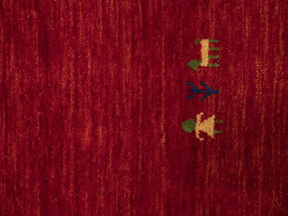 Cherry Red Gabbeh Modern Rug Tribal Square