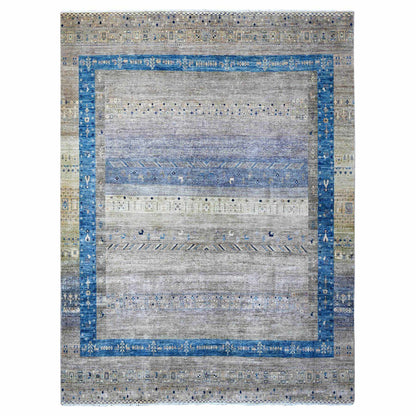 9'1"X11'8" Mindful Gray Fine Kashkuli Gabbeh Hand Knotted Oriental Rug