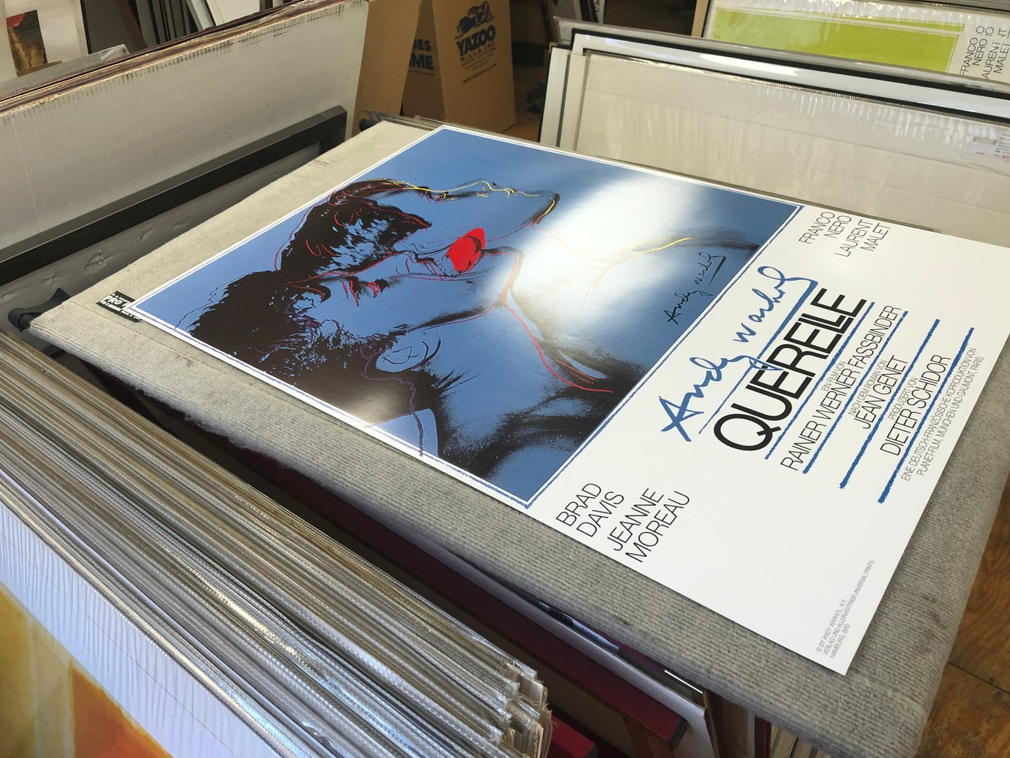 Andy Warhol Querelle Blue " Poster Pop Art Blue, Red Movies