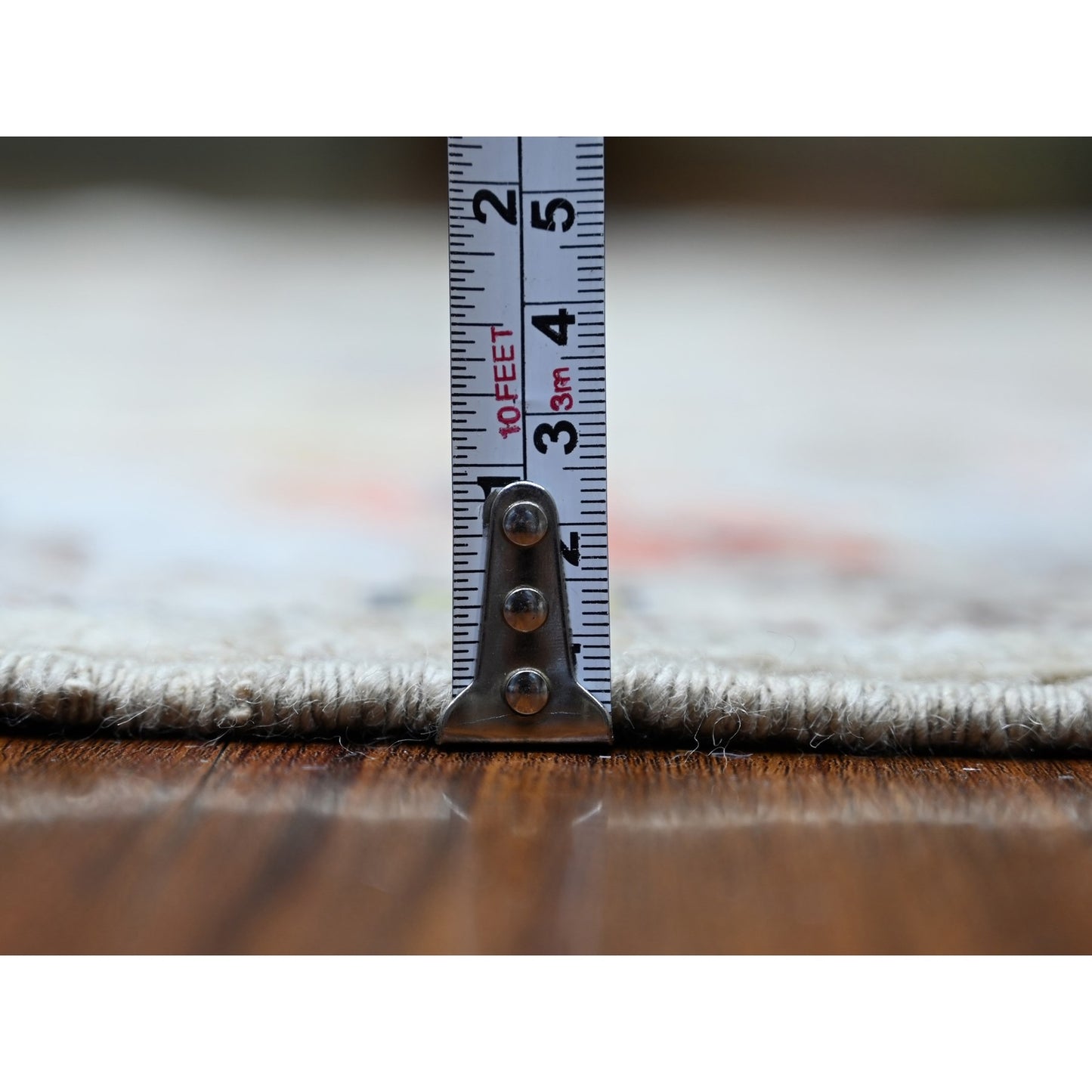 6'X9'1" Silver Gray Afghan Angora Oushak Soft Wool Hand Knotted Rug