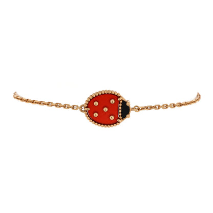 Van Cleef & Arpels Lucky Spring Ladybug Bracelet 18K Rose Gold With Carnelian