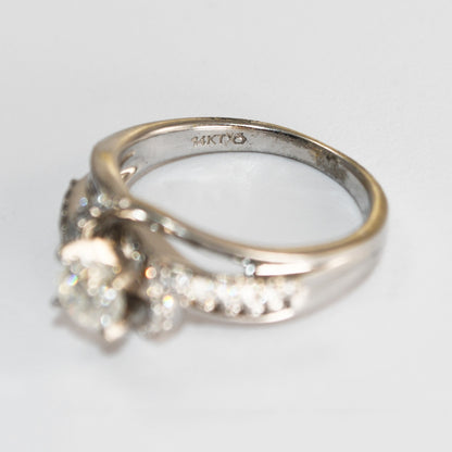 14K White Gold Diamond Ring .45 Ct H Color Si2