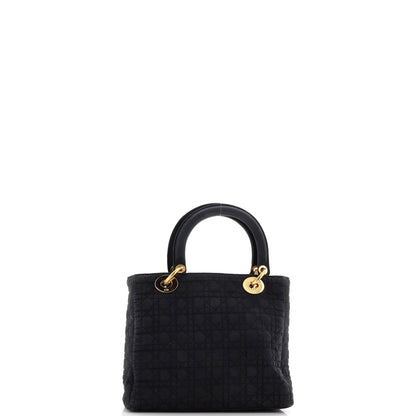 Christian Dior Vintage Lady Dior Bag Cannage Quilt Nylon Medium
