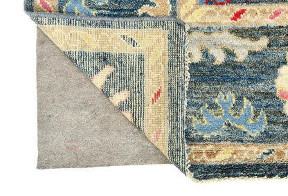 Handmade Muted Gray Floral Transitional Oriental
