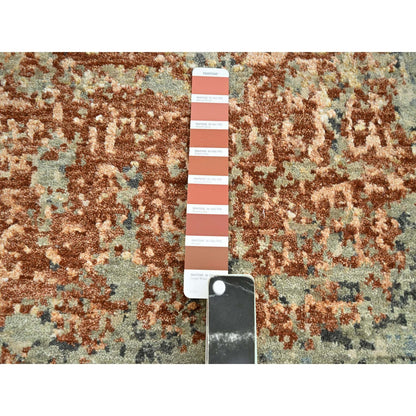 8'X10'6" Rust Red Zoroastrian Knot Abstract Design Wool Hand Knotted Rug
