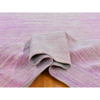 10'X14'2" Wool Only Ombre Design Pink With Touches Of Ivory Rug