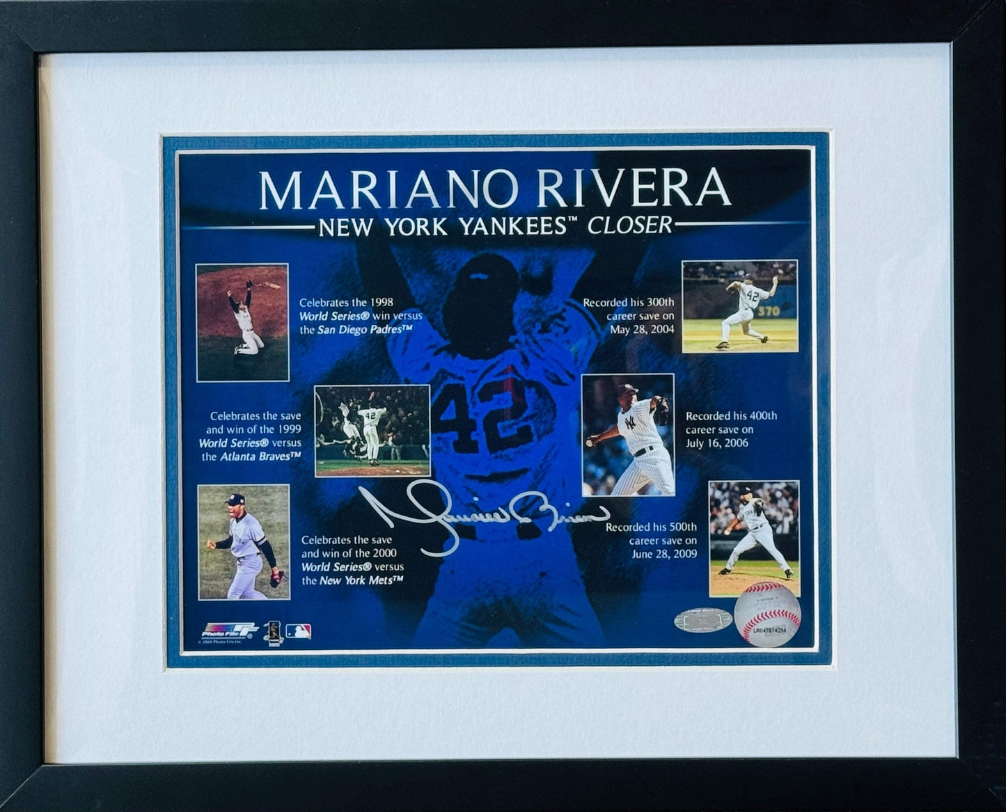 Mariano Rivera Autographed Yankees 8X10 Framed Baseball Photo (Steiner)