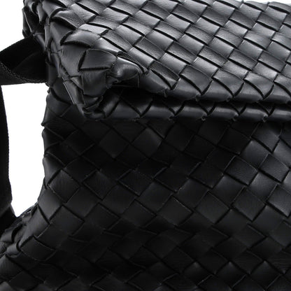 Bottega Veneta Classic Fold Over Messenger Bag Intrecciato Leather Large