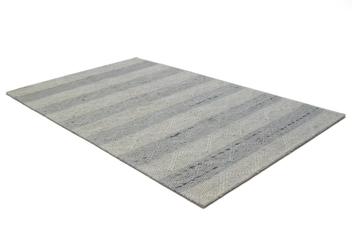 Modern Hand-Tufted Wool Area Rug Zig-Zag Design