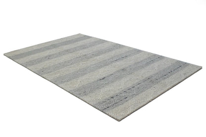 Modern Hand-Tufted Wool Area Rug Zig-Zag Design