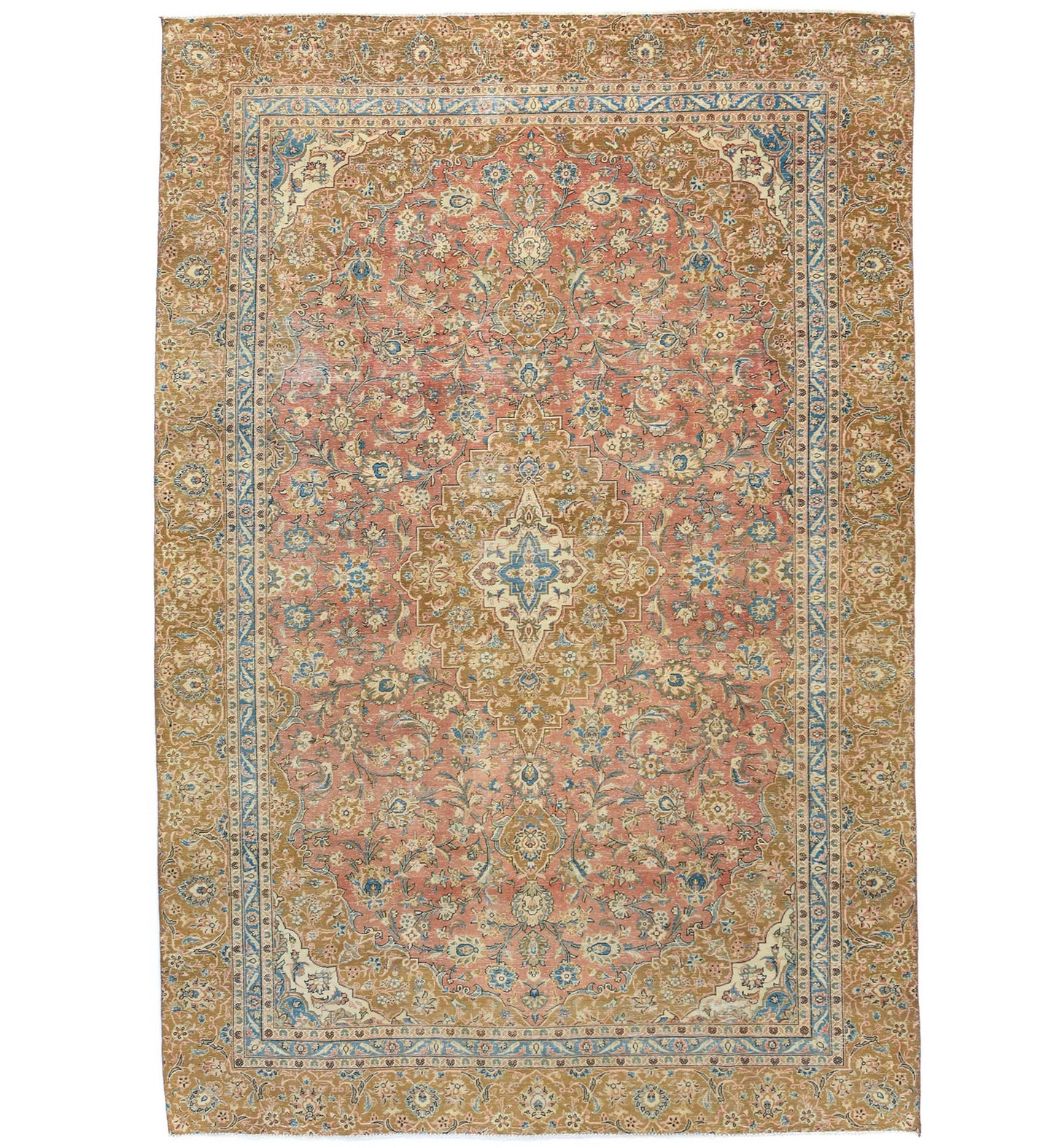 Semi-Antique Stone-Washed Oriental Rug Distressed