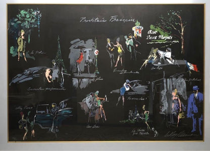 Leroy Neiman "Prostitue Franaise" Paris Night Silkscreen 208/300 Signed Sheet
