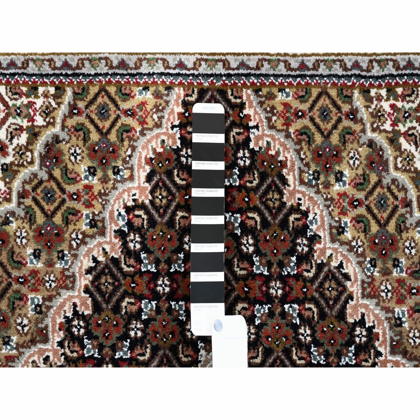 3'2"X5'6" Black Wool And Silk Fish Design Tebraz Mahi Hand Knotted Rug