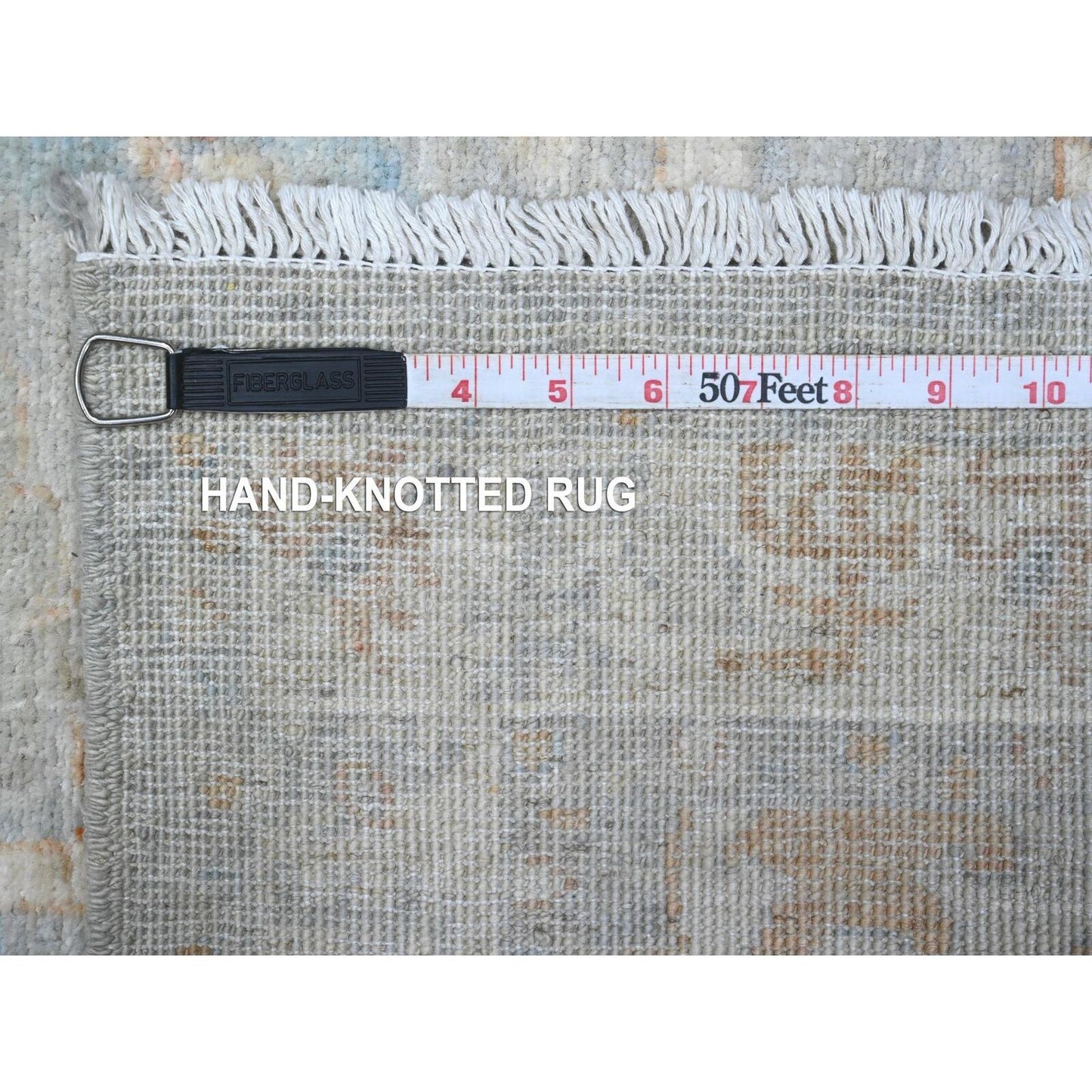 2'7"X9'6" Ice Cube Gray Fine Aryana Peshawar Runner Oriental Rug