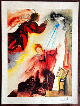 Salvador Dal Lithograph ' Angelo Gabriele ' Coa Signed Numbered Limited Edition