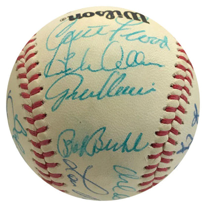 Hof & Stars Autographed Atlanta Braves Logo Baseball W/ Jenkins, Brock, Cepeda