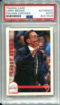 Larry Brown Autographed 1992-93 Nba Hoops Card