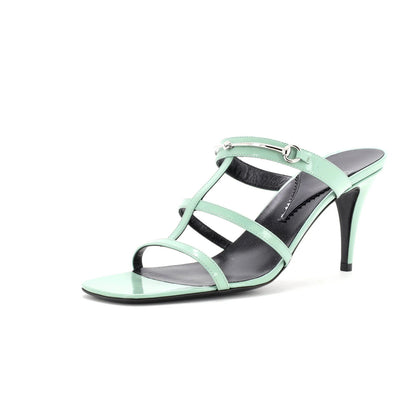 Gucci Women'S Horsebit Cage Heeled Sandals Leather