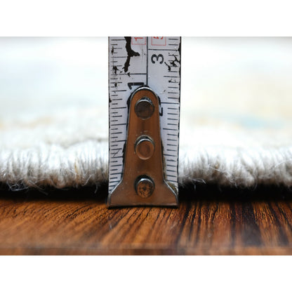 2'8"X9'9" Afghan Angora Ushak Soft Wool Hand Knotted Gray Runner Rug