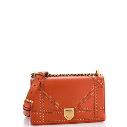 Christian Dior Diorama Flap Bag Studded Leather Small