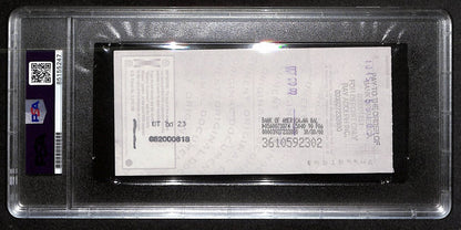 Johnny Unitas Signed 10/15/00 Check Psa/Dna Mint