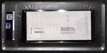 Johnny Unitas Signed 10/15/00 Check Psa/Dna Mint
