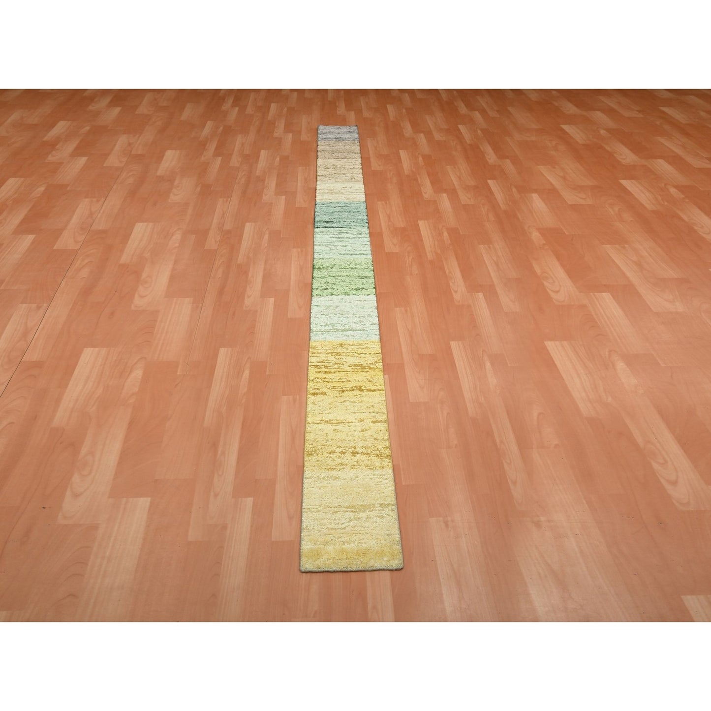 1'X11'2" Colorful For Custom Orders Wool & Silk Hand Knotted Runner Rug