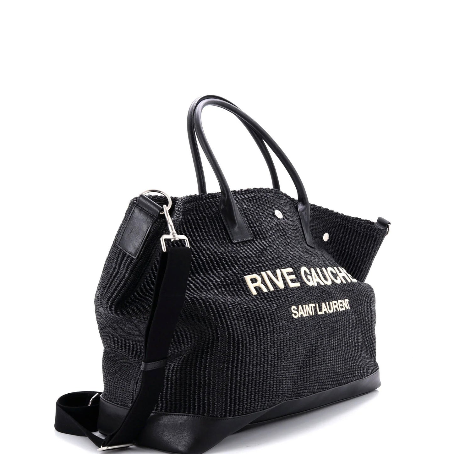 Saint Laurent Rive Gauche Shopper Tote Raffia Large