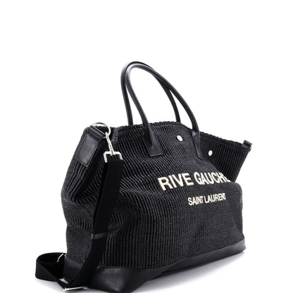 Saint Laurent Rive Gauche Shopper Tote Raffia Large