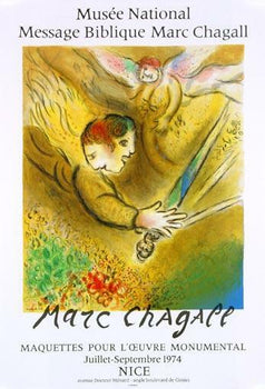 Marc Chagall Original Stone Lithograph Ange Du Jugement 1974 Vintage Poster