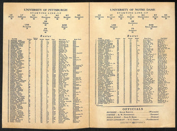 1944 Pitt Vs Notre Dame Rare Vintage College