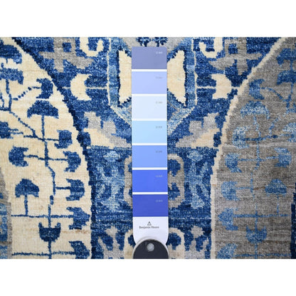 10'X13'8" Blue Fine Aryana Soft Wool Hand Knotted Oriental Rug