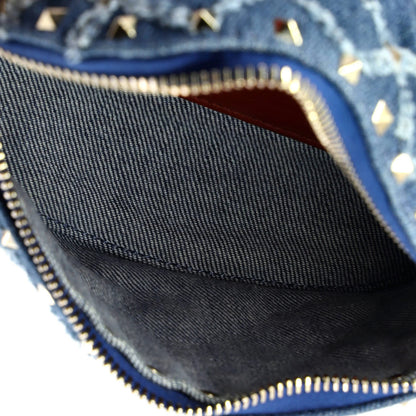 Valentino Garavani Rockstud Spike Belt Bag Quilted Denim
