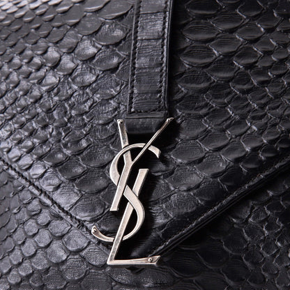Saint Laurent Classic Monogram College Bag Python Embossed Leather Medium