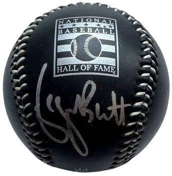 George Brett Autographed Black Hall Of Fame Fotoball (Jsa)