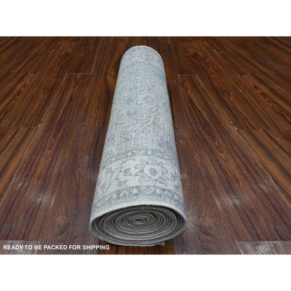 2'6"X17'9" Gray Fine Peshawar Ziegler Mahal Design Xl Runner Oriental Rug
