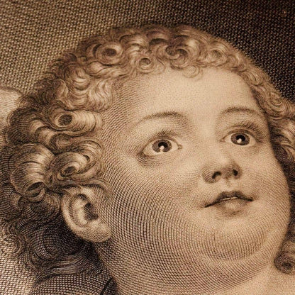 1790 J.F. Bause Engraving After A.R. Mengs Little Cupid Original Antique Print