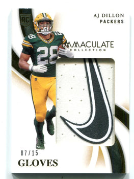 Aj Dillon 2020 Panini Immaculate Collection Glove Card #Ih22 07/15