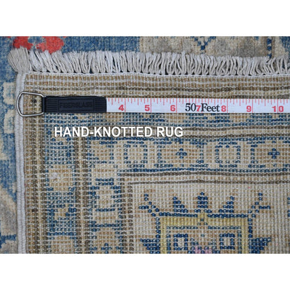 5'X6'8" Dorian Gray Hand Knotted Fusion Kazak Natural Wool Oriental Rug