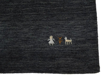 Charcoal Tribal Design Square 6X6 Gabbeh Modern