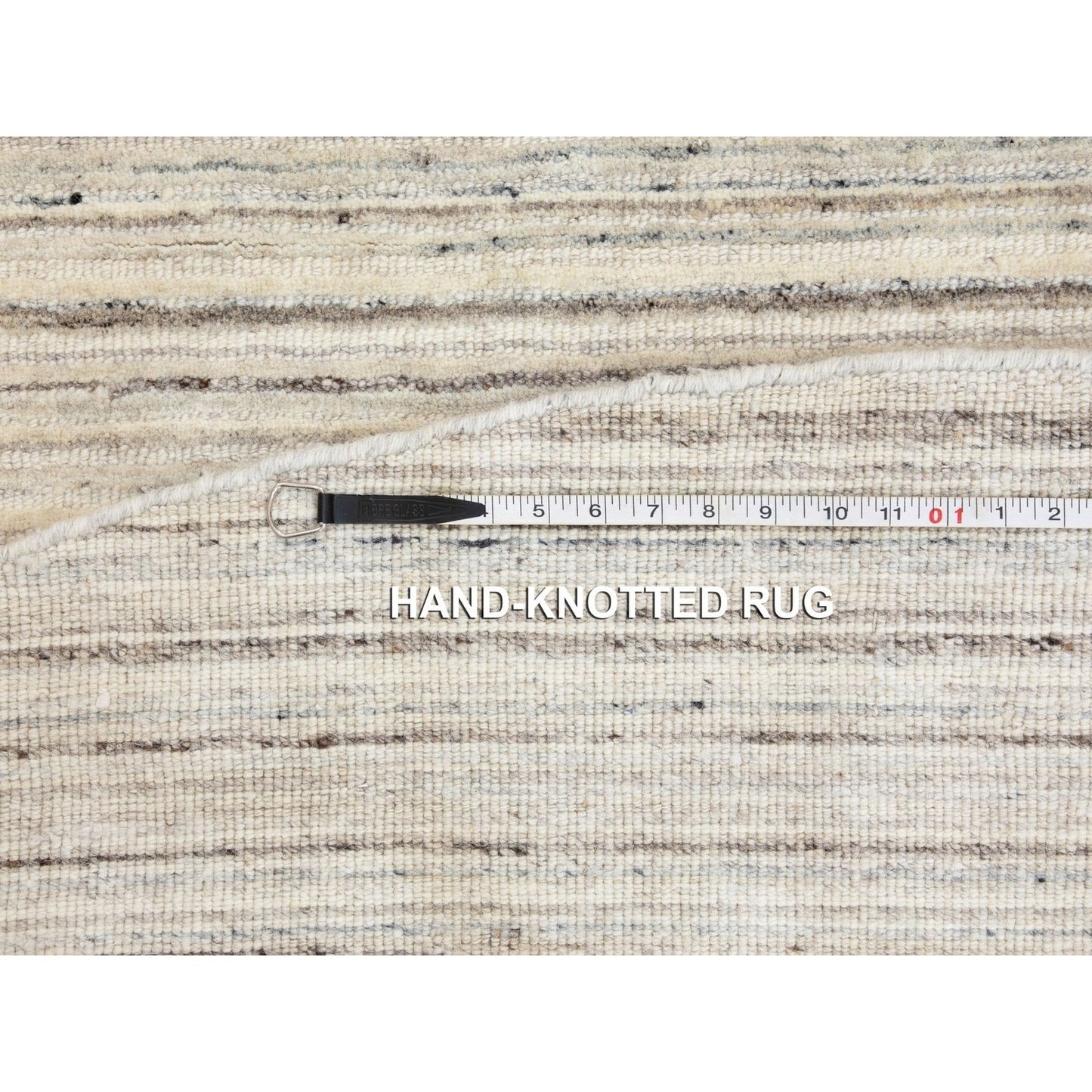 6'X6' Beige Hand Loomed Organic Wool Modern Round Oriental Rug
